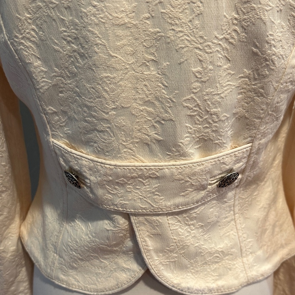 Bebe Sz 8 Elegant Cream Women's Blazer • NEW! - Picture 7 of 15